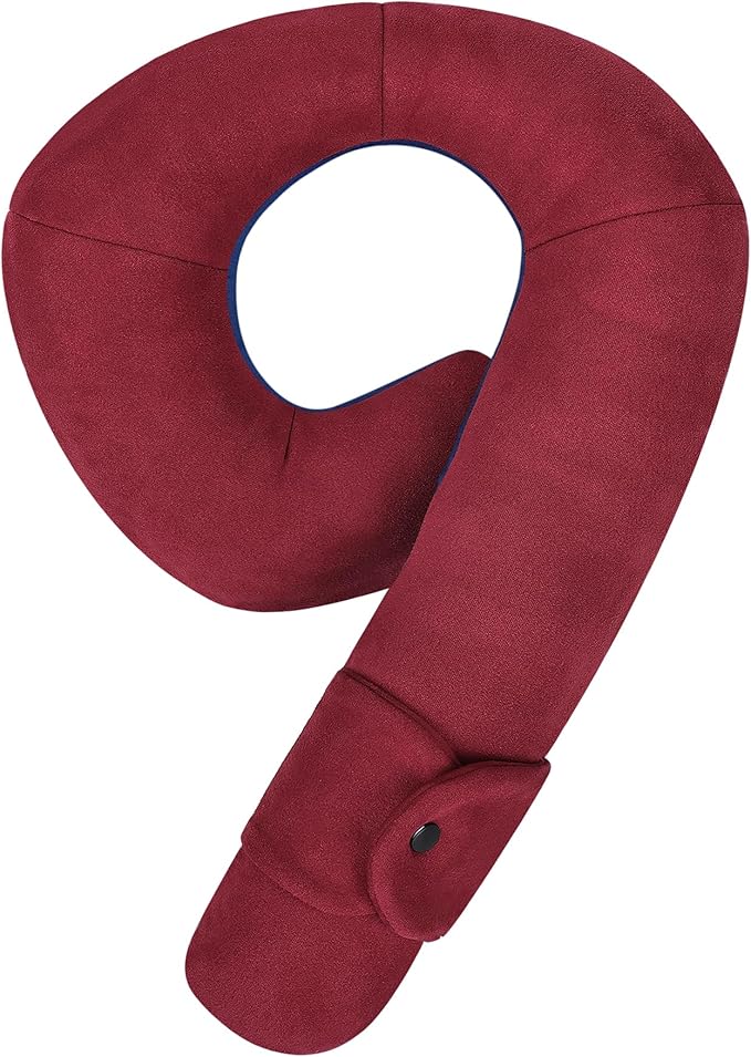Kids Travel Neck Pillow, Toddler Travel Pillow for Car & Airplane and Head & Chin Support, Comfortably Travel Neck Pillow for Road Trip Sleeping, Gifts for Toddler/Child/Kids (Wine Red & Dark Blue)