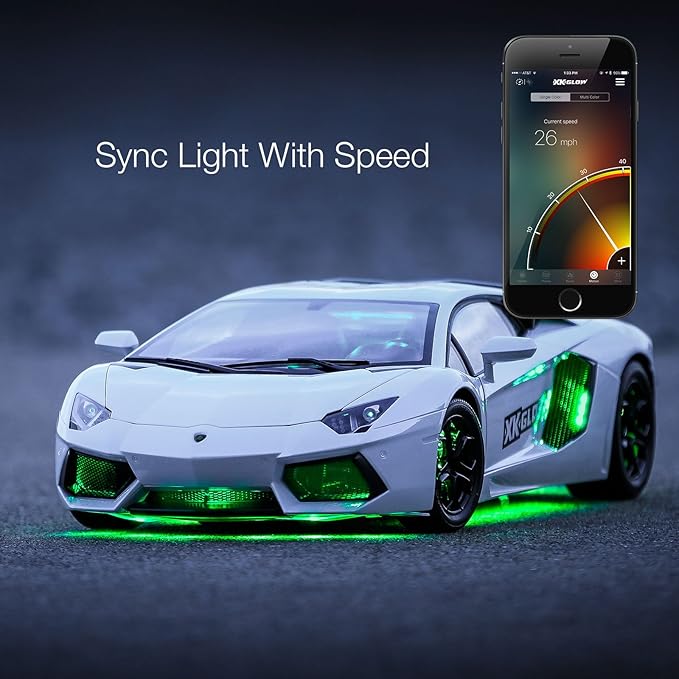 XKGLOW chrome App Control Car Mini LED Accent Light Kit - Interior