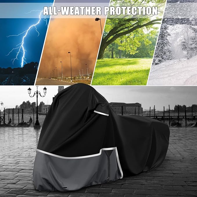 Waterproof Motorcycle Cover Replace for Indian Chieftain/Challenger, 420D Oxford Cloth Customized Motorcycle Cover for Snow Rain Dust Protection (Chieftain)