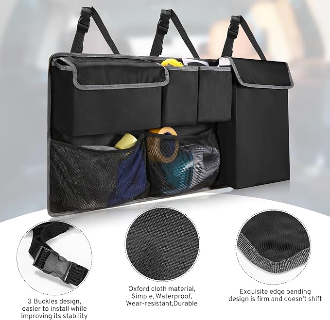 XHRING Car Trunk Organizer Storage Backseat Hanging Bag for Cadillac XT5 Escalade XT4 XT6 XTS SUV Camping Accessories 2000-2025 2026