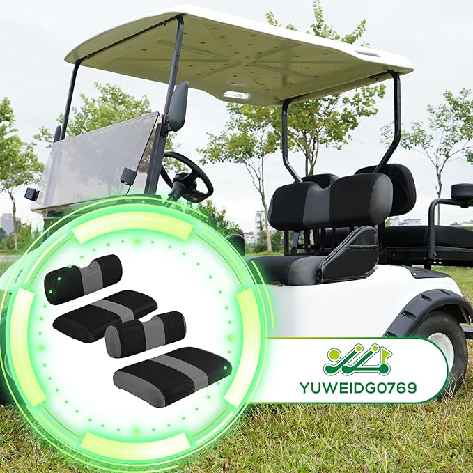 Universal EZGO Golf Cart Seat Covers Dress UP Older Golf Cart, Durable Breathable Material Front and Back Seat Cover Fit for EZ GO TXT, Easy to Install, Machine Washable