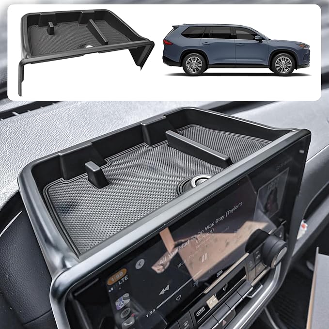 EDBETOS 2024-2026 Grand Highlander Accessories Dashboard Organizer Compatible with 2024 2025 2026 Toyota Grand Highlander Dash Center Console Screen Storage Insert Tray Tissue Sunglasses Holder