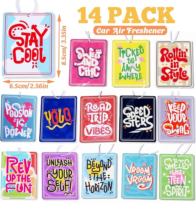 14 Pack Car Freshies Trendy Automotive Air Fresheners Hanging Ocean Car Smell Interior Decor