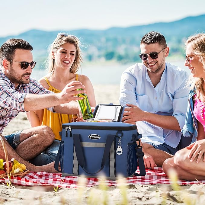 Maelstrom Collapsible Soft Cooler Bag,35/55/75 Cans Beach Cooler with Flip Top Lid, Ice Chest, Leakproof & Portable for Beach, Camping, Road Trips & Grocery Shopping