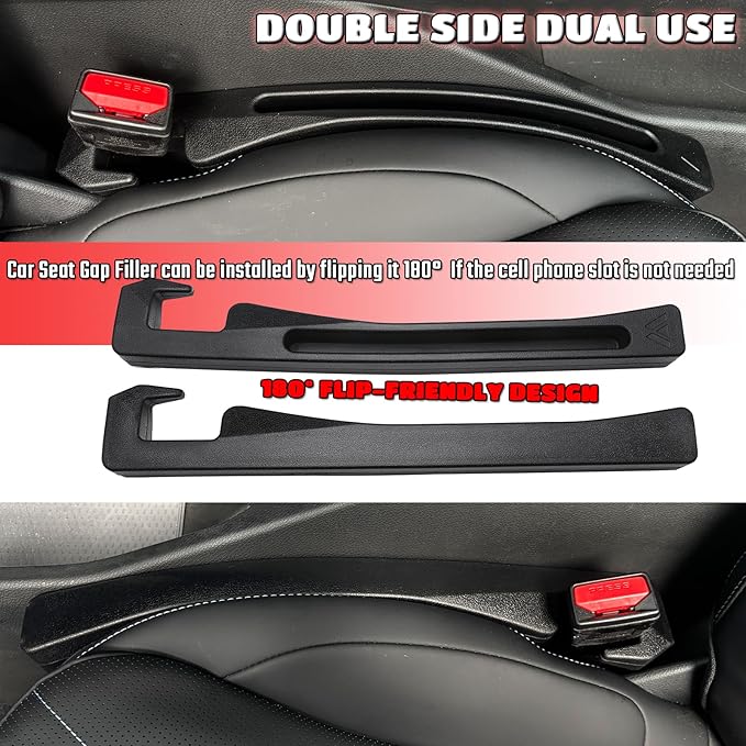 Toyota Tacoma Seat Gap Filler, Car Seat Gap Filler Organizer Stop Things from Dropping Customized Interior Accessories for Toyota Black, 2 Pack