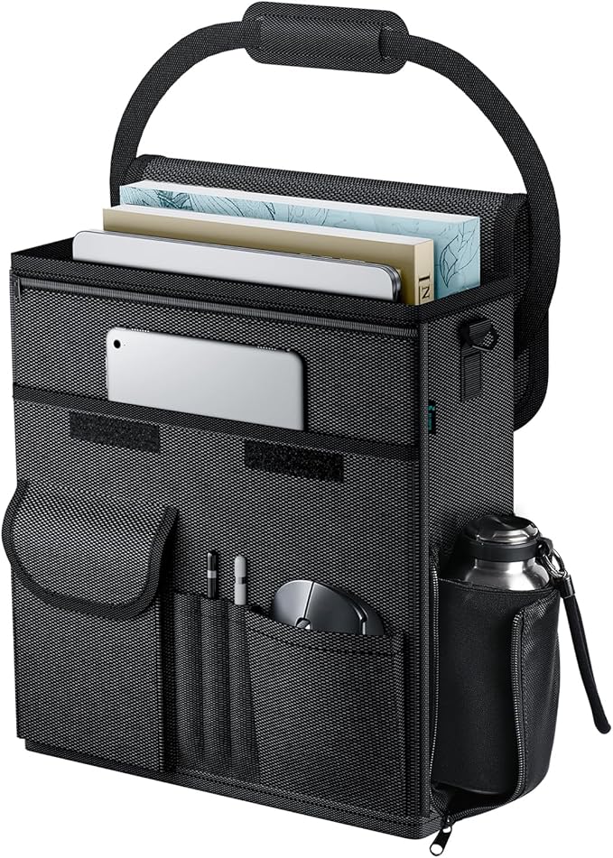 FLORICH Car Front Seat Organizer, Car Laptop Holder Backseat Organizer for Work, Automatic Document Holder Multi-Pocket Storage Organizer, Car Seat Back Storage Bag with Cup Holder