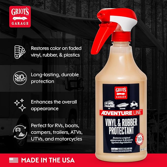 Griot's Garage Vinyl and Rubber Protectant for RVs, Campers, Trailers, Boats, ATVs, UTVs, Motorcycles, SiO2-Powered Ceramic Restorer, 10824, 25oz