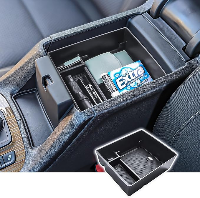RUNROAD Center Console Organizer Compatible with GMC Acadia 2017-2023 Accessories, Insert Armrest Storage Tray Console Organizer Secondary Storage Box, Black