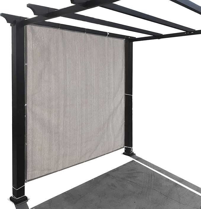 Alion Home Sun Shade Privacy Panel with Grommets and Hems on 4 Sides for Patio, Awning, Window, Pergola or Gazebo - Smoke Tan(10' w x 8' H)