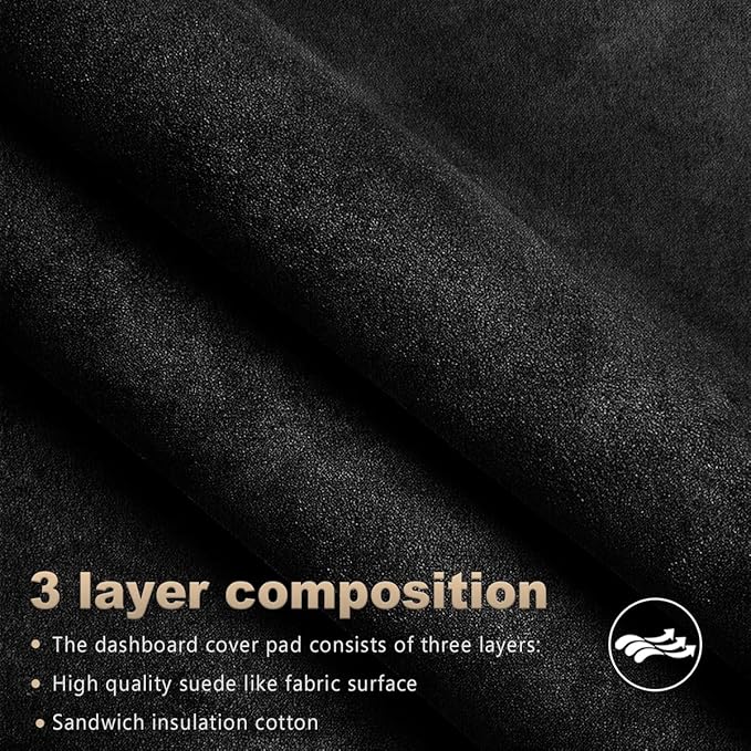 auovo Dashboard Cover Mat Compatible with Toyota Tundra 2022 2023 2024 Without HUD Anti-Slip Dash Cover Dash Carpet Cover Sunshield Protector