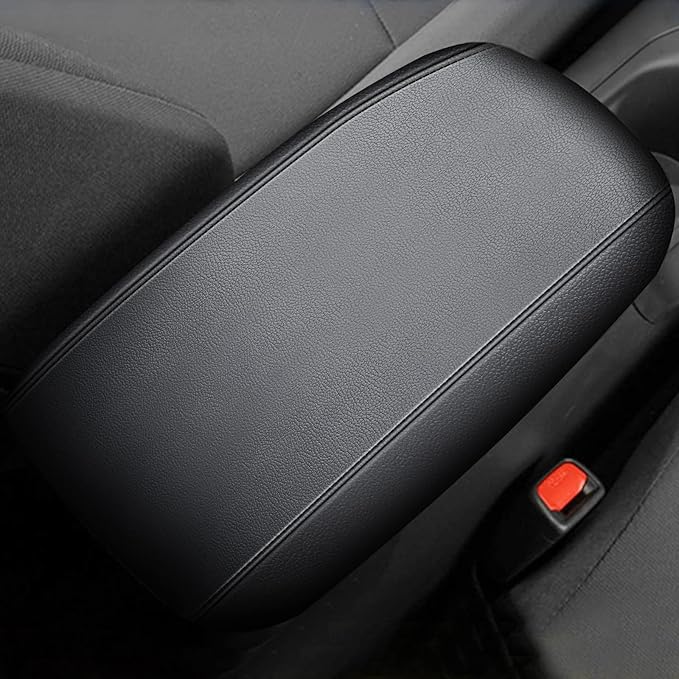 AOMSAZTO Leather Center Console Armrest Cover for 2020-2023 Corolla Toyota Black