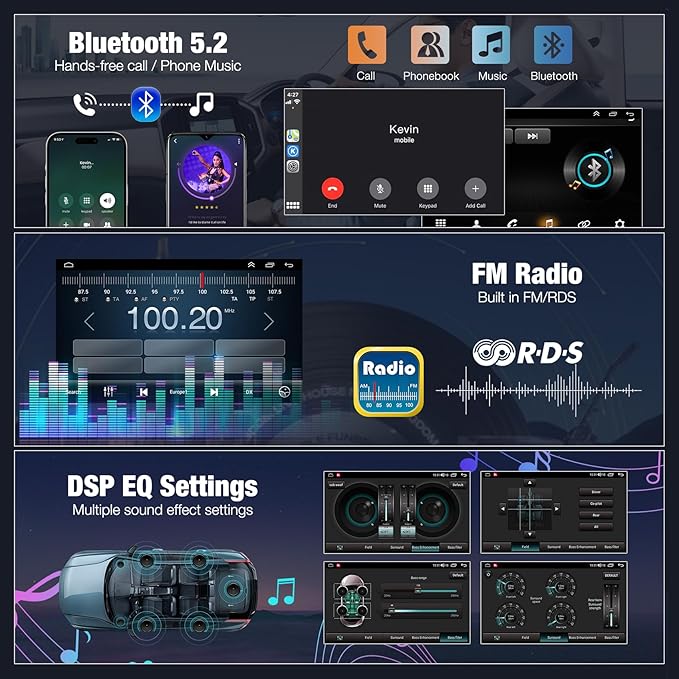 4GB+64GB Car Radio for Honda CRV 2012 2013 2014 2015 2016, 10 Inch IPS Touch Screen CRV Car Stereo with Wireless Carplay/Android Auto, DSP, Bluetooth, Backup Camera, Built-in GPS, FM Radio