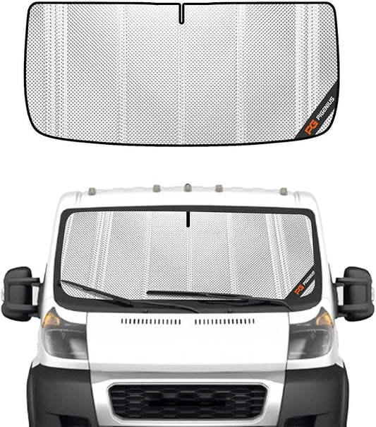 Windshield Sun Shade for Dodge Promaster 2014-2025. Full Coverage Rearview Mirror Shade for Ultimate Protection