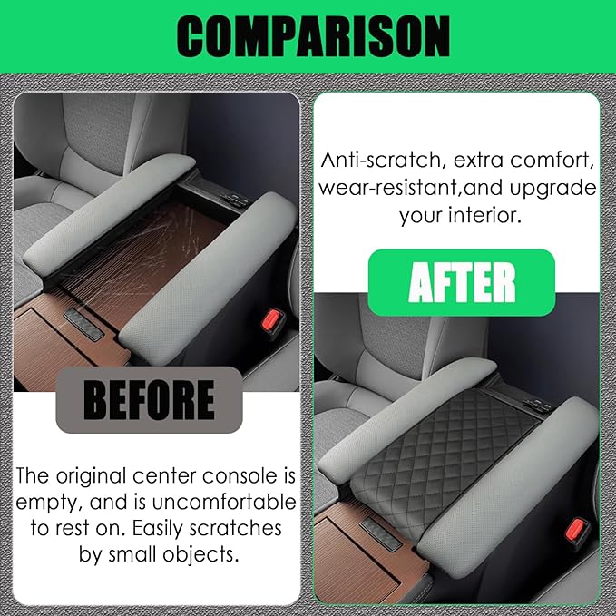 Center Console Cover for Toyota Sienna 2021-2025 2026 - Premium PU Leather Armrest Pad with Extra Padding, Scratch-Resistant & Stylish for Sienna 2026 Interior Accessories