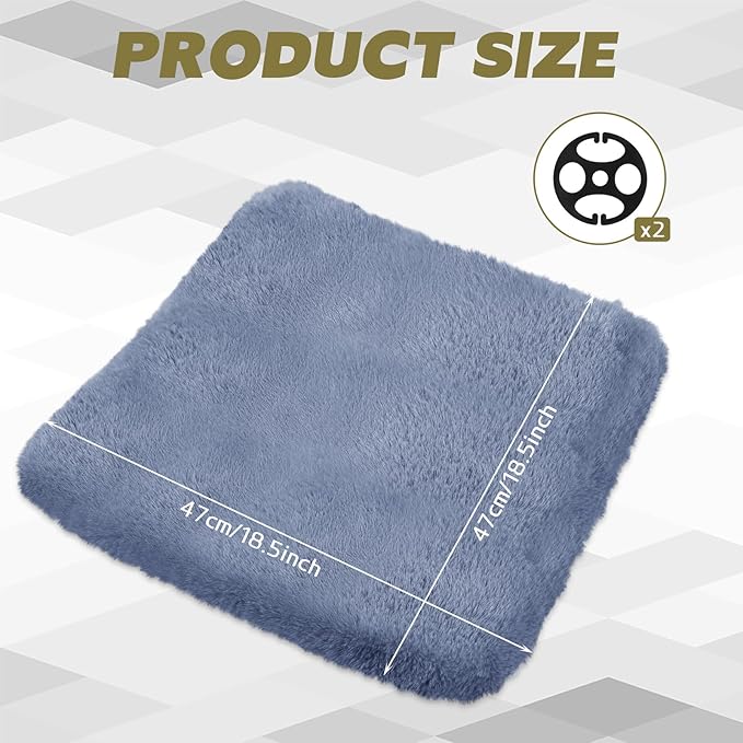 wuyaoyao Sheepskin Car Seat Cushion, Soft Comfort Fur Wool Car Seat Covers, Winter Warm Auto Front Seat Cushion Pad, Fuzzy Seat Bottom Protector Universal for Vehicle Office Chair (Gray)