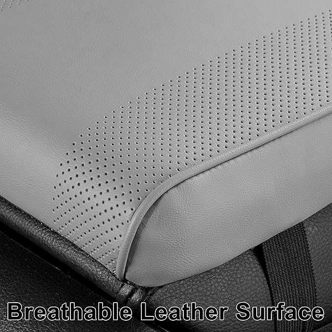SEG Direct Car Center Console Cover, Breathable Leather Auto Armrest Cover, Memory Foam Arm Rest Cushion, Universal Car Seat Box Cover Car Interior Accessories, Gray