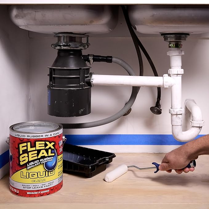 Flex Seal Liquid, Rubber Coating Sealant, Waterproof, Flexible, Breathable, and UV Resistant, Roof Repair, Basements, RV, Campers, Trailers, Marine, EPDM, Masonry, Clear, 16 oz