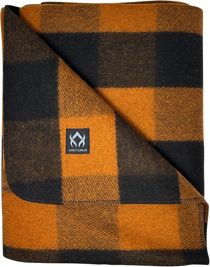 Arcturus Military Wool Blanket - Warm, Thick, Washable - Great for Outdoors, Camping, Stadium Blanket, Picnics, Travel - Car & Bushcraft Survival Kits