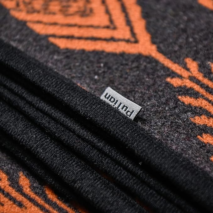 PuTian Merino Wool Blanket - 63" x 51" Bohemia Orange Great for Camping, Outdoors, Sporting Events, Survival & Emergency Kits -Super Soft Wool Blanket