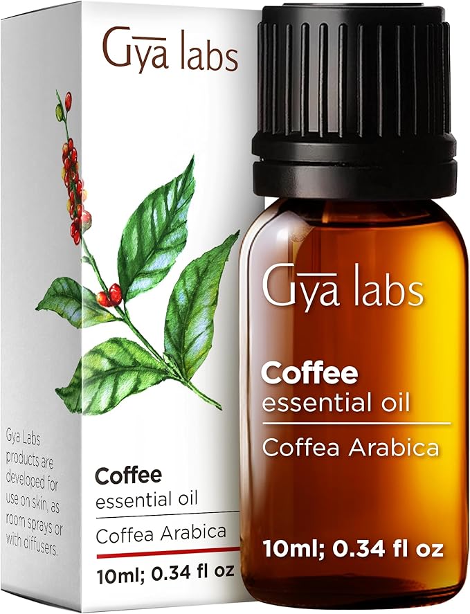 100% Pure Coffee Essential Oil - 0.34 Fl Oz - Coffee Oil for Hair, Skin, Diffuser, Aromatherapy & DIY Candle Making Scent