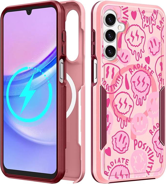 for Samsung Galaxy A14 5G Phone Case - Compatible with MagSafe Women Girls Cute Magnetic Protective Cover Girly Unique Fashion Heavy Duty Shockproof Design for Samsung Galaxy A14 5G Cases