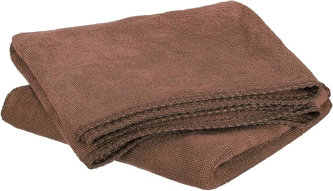 HARFINGTON 2 Pack Microfiber Cleaning Cloth, 20" x 10" Multi-Functional Cleaning Towels Reusable Absorbent Rags for Car Wash Kitchen Household Window Clean, Brown