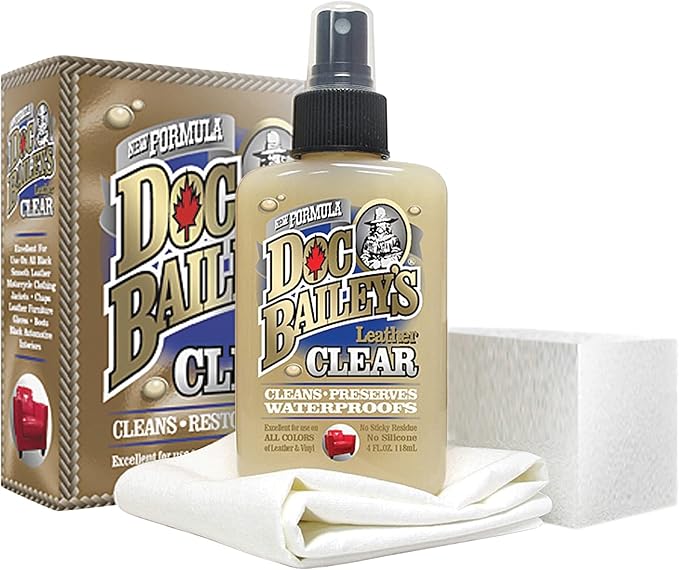 Doc Baileys “Clear” Formula Kit for Professional Detailers | Clean and Waterproof Blue, Pink, Red, and Brown Shades of Leather | | Protect and Revive Leather, Vinyl, Canvas, and More