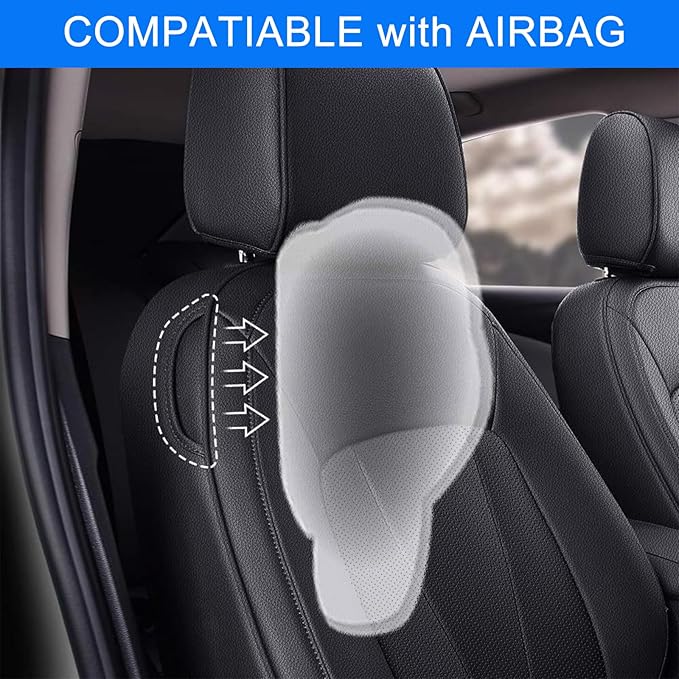 AOMSAZTO Custom Fit Seat Covers for Honda Civic Seat Covers Sedan Sport 2022 2023 2024&LX 2022-2026 Car Seat Covers Full Set Faux Leather Black