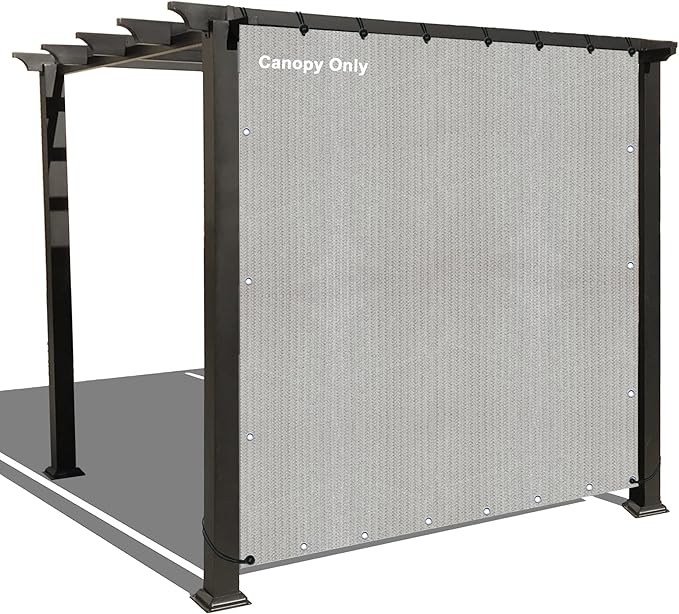 Alion Home Sun Shade Privacy Panel with Grommets and Hems on 4 Sides for Patio, Awning, Window, Pergola or Gazebo - Smoke Tan(10' w x 8' H)