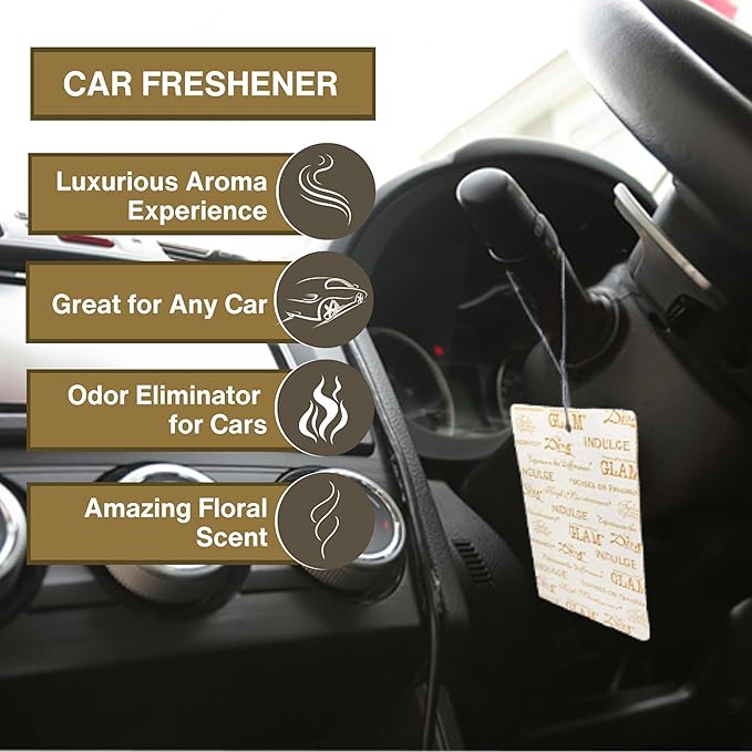 Worldwide Nutrition Tyler AutoGlam Car Air Fresheners - French Market Scent - 6 Pack with Multi-Purpose Keychain