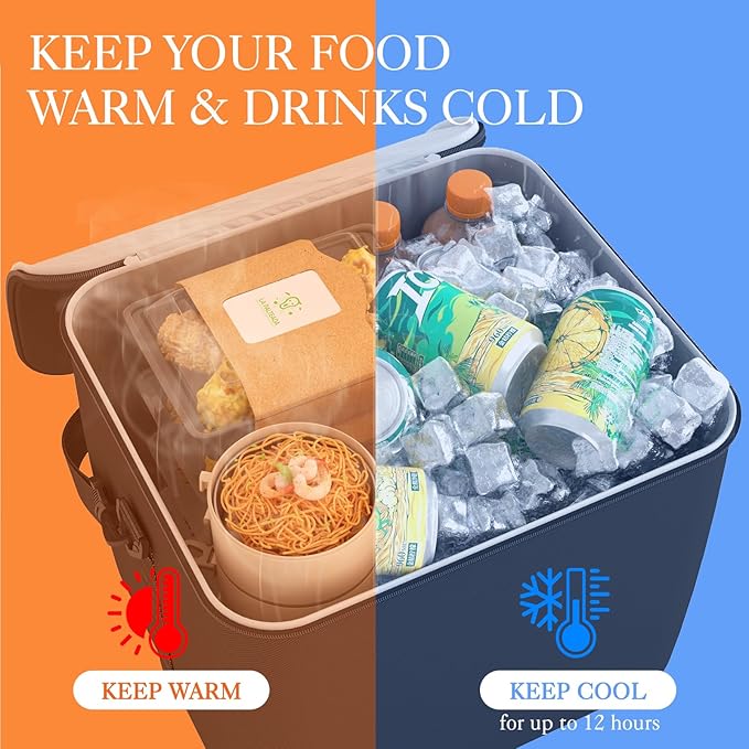 HOTOR Cooler Bag for Trunk Organizer - Portable Cooler for Car Organizer, Leakproof Car Cooler for Vehicle, Soft Small Cooler Fits Trunk Organizer with Cooler for Car & SUV