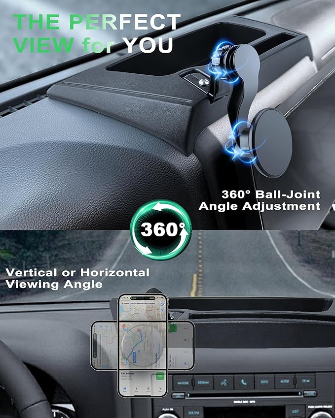 Magnetic Phone Mount for Jeep 2011-2017 Wrangler JK JKU - Dashboard Phone Holder with Magsafe for Jeep Wrangler Accessories (Not for JL JLU JT)
