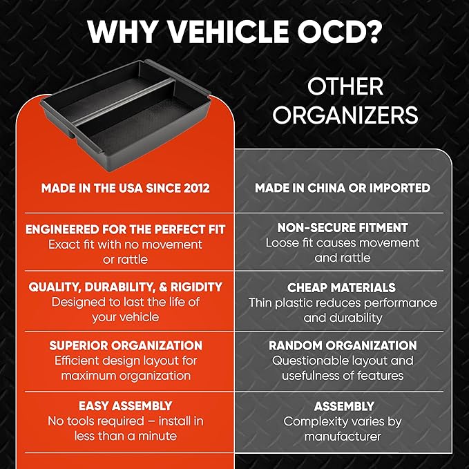 Vehicle OCD – Center Console Organizer Tray for Tacoma (2024-2026) – Made in USA - SLX182
