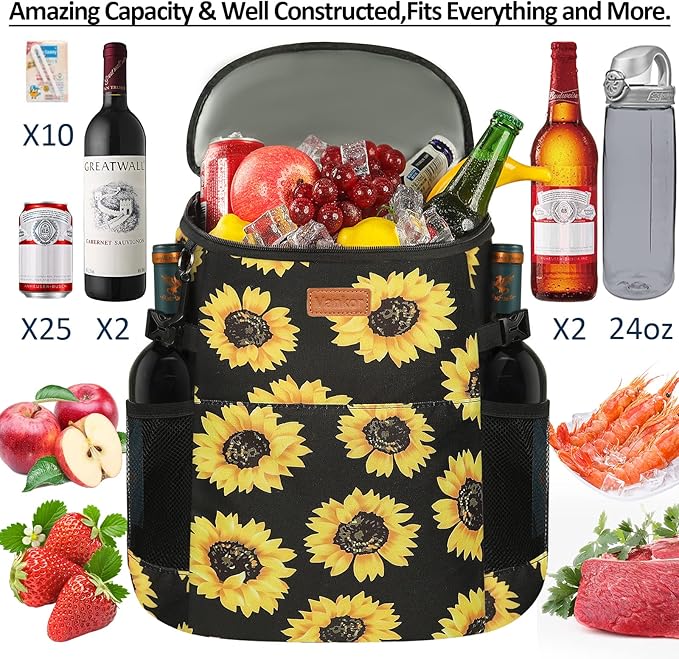 Camping Cooler Backpack 30 45 Cans, Soft Backpack Coolers Insulated Leak Proof Travel Cooler Bag Waterproof Lunch Picnic Beach Work Trip Thermal Bag Drink Beverage Beer Bag Cooler