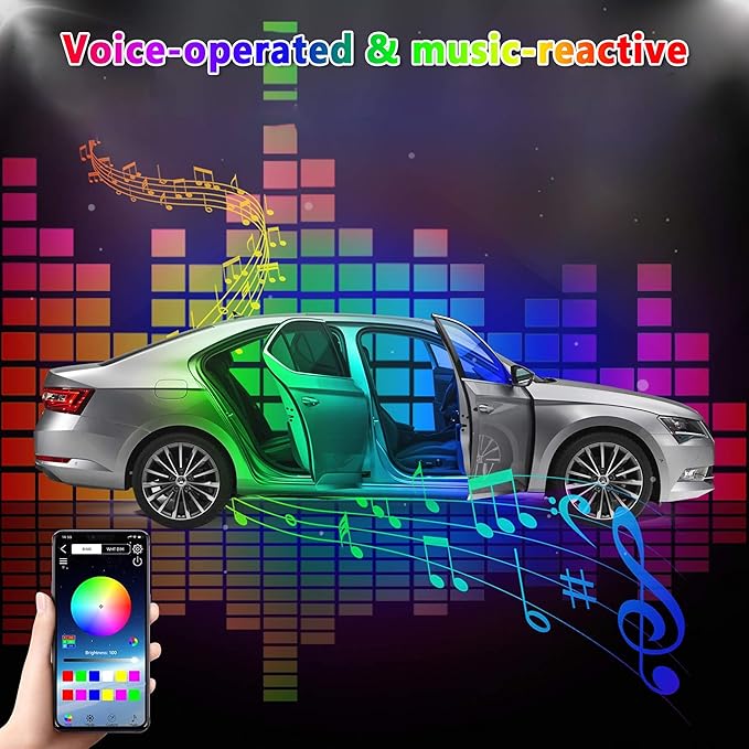 VASTFIRE Starlight Headliner Kit – 1300pcs Twinkle Meteor Fiber Optic Star Lights for Car, Bluetooth APP & Remote Control, RGBW Color Changing, DIY Interior Roof Ceiling Light, Sound Sync LED Kit