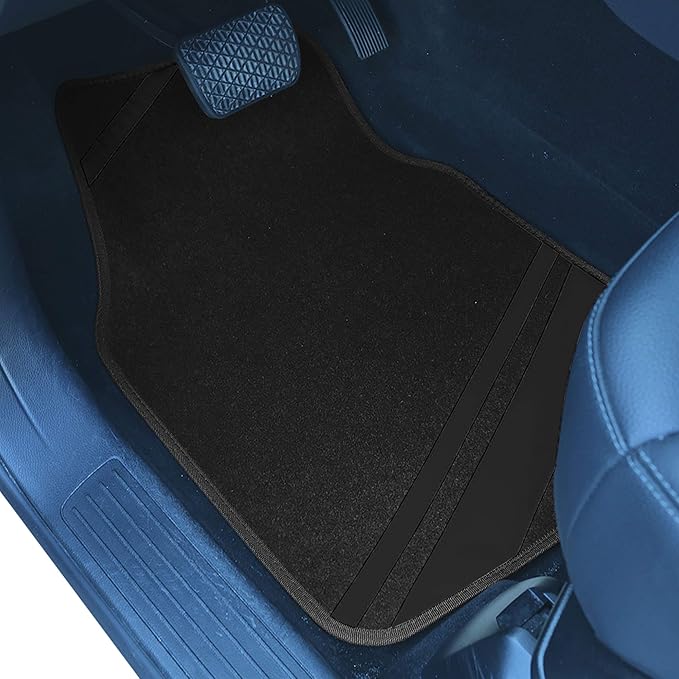 FH Group Car Floor Mats - Carpet Floor Mats for Cars, Universal Fit Automotive Floor Mats, All Purpose Car Floor Mats, Carpet Protector Mat for Most Sedan, SUV, Truck Floor Mats Black