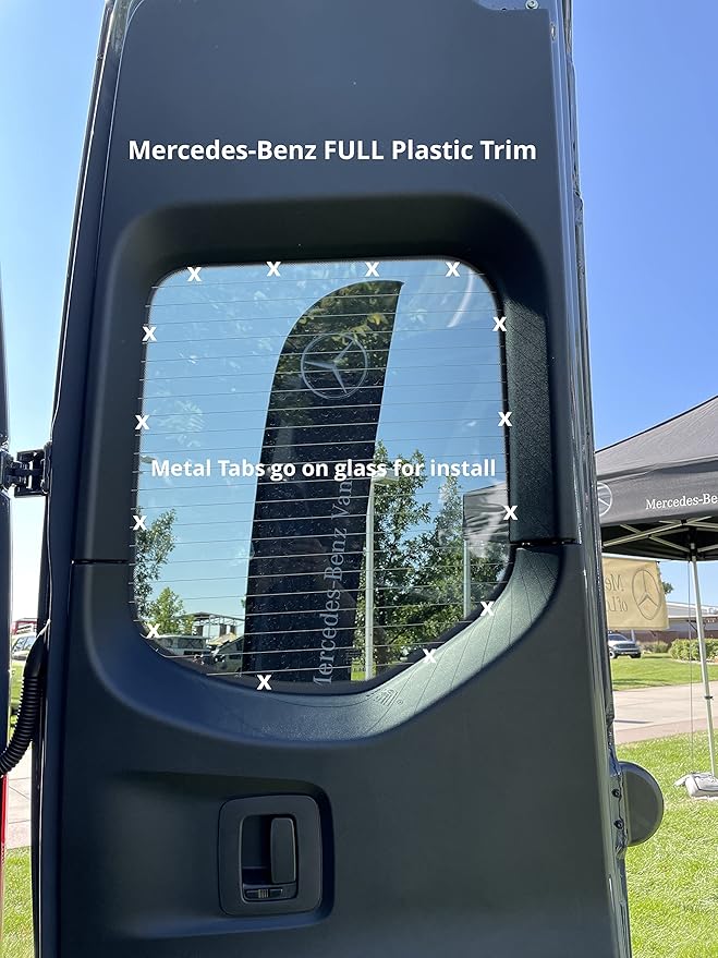VanEssential Insulated Magnetic Blackout Rear Door Full Plastic Window Covers (Pair) Designed for Mercedes-Benz VS30 (Van Years 2019 to Current) - Charcoal Gray