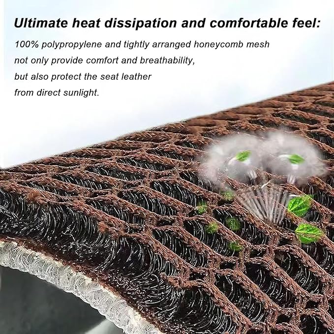 Cool and Breathable 3D air MESH car seat Cushion for Summer, Universal Ventilated Comfortable seat pad, Suitable for sedans, Vans, Pickup Trucks, and SUVs (Brown seat cushion-1PCS)