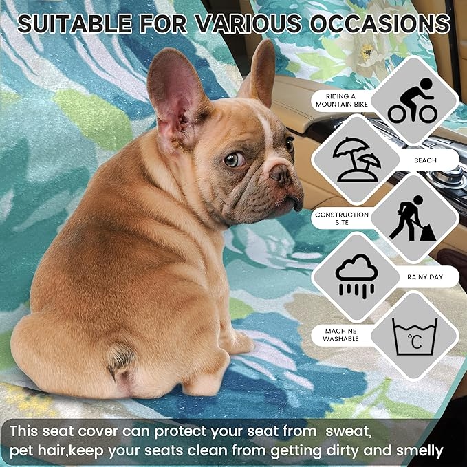 Car Seat Covers 2pcs Waterproof Towel Car Seat Cover Universal Fit for Most Trucks SUV Fitness Athletes Pets Gym and Water Sport(Chrysanthemum)