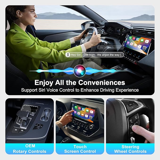 Wireless CarPlay 8 Core Auto Multimedia Video Box, 4G Cellular 4GB+64GB, Built-in Android 13 Navigation Support SIM&TF Card Bluetooth 5.5, Fits Car with OEM Wired CarPlay/Android Auto