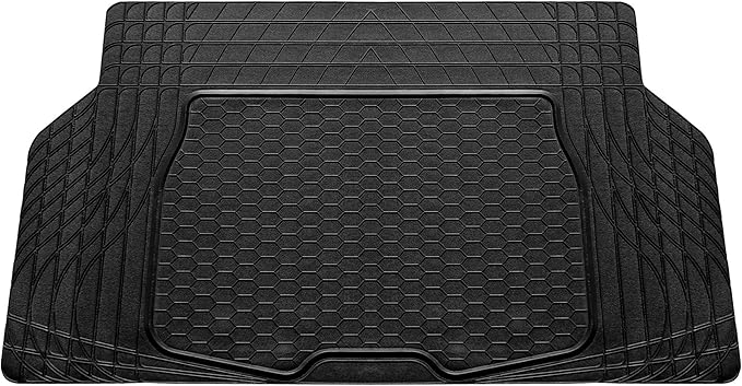 FH Group Automotive Floor Mats - Heavy-Duty Rubber, All Weather Protection Universal Fit Full Set Floor Mats and Cargo Mat, Climaproof, Semi Custom Trimmable for Most Cars, Sedan, SUV, Truck, Black