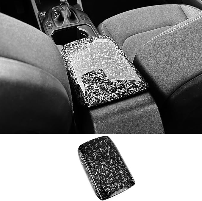 ABS Car Central Console Armrest Cover Armrest Cushion Cover Center Console Box Pad Compatible with Kia K4 2025 2026 Accessories (Forged Black Style)