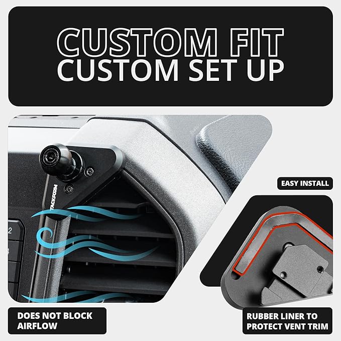 Tackform Link Vent Mount Magnetic Wireless Charging Phone Holder - Compatible with MagSafe, 2015-2020 Ford F-150, 2017-2021 Super Duty, 2018-2021 Expedition | Billet Aluminum Bracket | Short Reach