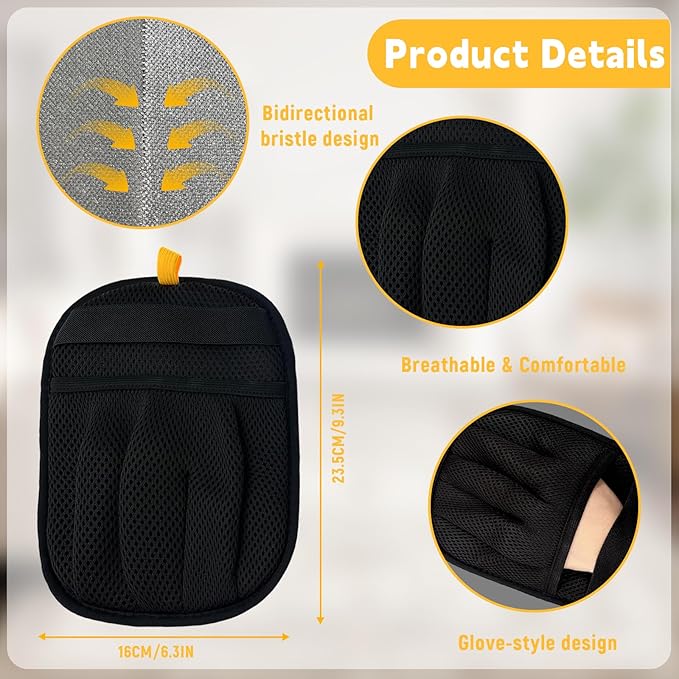 Morofme Pet Hair Removal Glove for Dog & Cats Magic Brush Pet Hair Removal Five-Finger Electrostatic Pets Hair Gloves Dog Fur Remove Glove Pets Hair Removel Tool for Couch Carpet Car Seat Cat Grooming