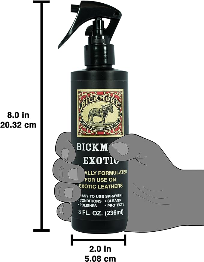 Bickmore Exotic 8oz (2-Pack) - Specially Formulated Leather Spray Used to Clean Condition Polish and Protect Exotic Leathers & Reptile Skins