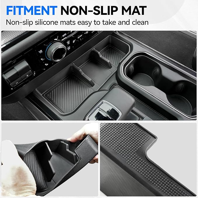 ELECFRESH 2PCS Center Console Organizer tray and Armrest Storage for 2023-2026 Chevy Silverado/GMC Sierra 1500 Accessories, 2024-2026 Silverado/Sierra 2500HD 3500HD(Only Fit Console with Bucket Seat)