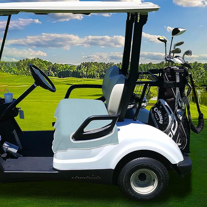 YOKYHOM Golf Cart Seat Covers for 2/4-Seater, Microfiber Seat Towel Blanket, Keeps Seats Cool, Clean & Comfortable, Fits EZGO, Club Car, Yamaha, 51"x31"