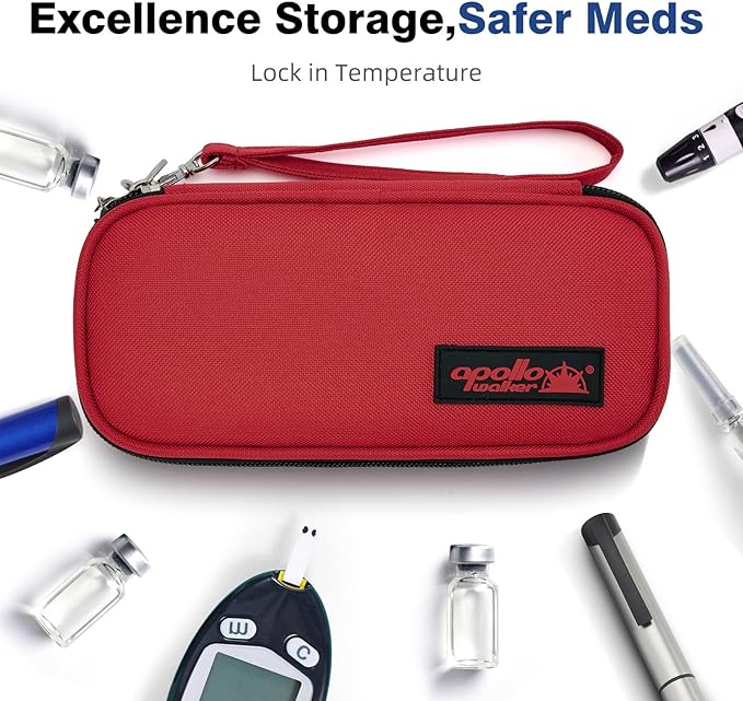 apollo walker Insulin Cooler Travel Case Diabetic Medication Cooler with Ice Packs and Insulation Liner insulin cooler travel case tsa approved