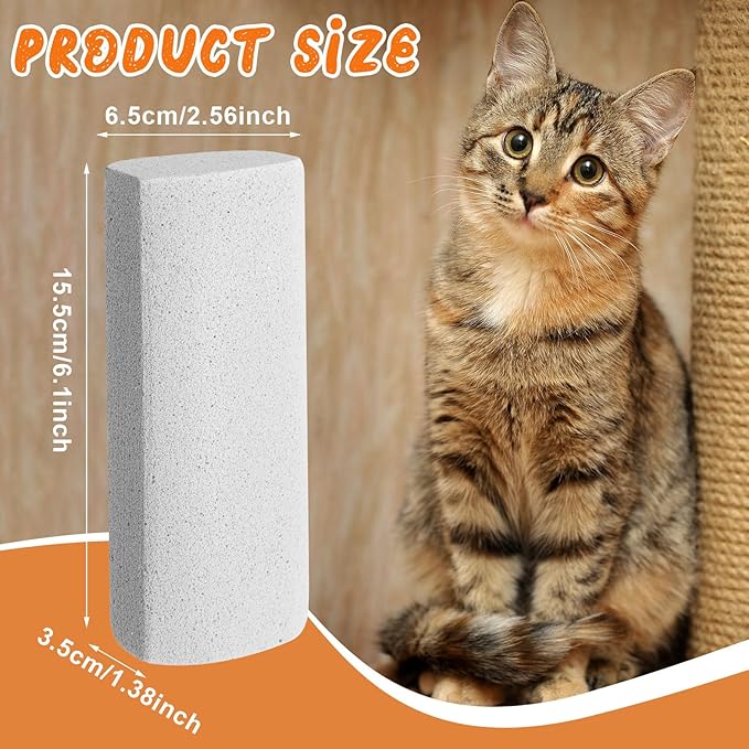 Abbylike 3 Pcs Pet Hair Remover Pumice Stone Car Pet Hair Removal Tool for Bedding Carpet Couch Furniture Cleaning (6.1 x 2.56 x 1.4 Inch,Gray)