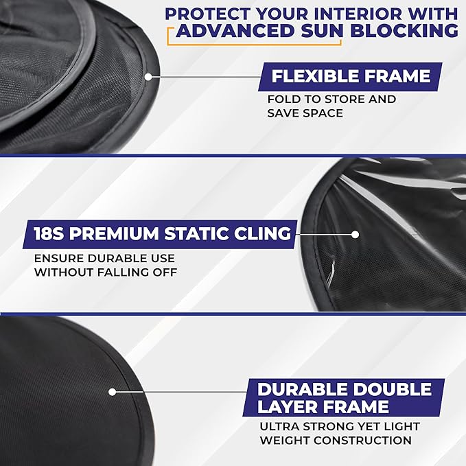EcoNour Car Side Window Shades for Baby |2 Pack Side Window Sunshade for Kids | 18S Premium Static Cling |Automotive Sun Protection Baby from UV and Sun Glare |Car Accessories Large (21"x14")